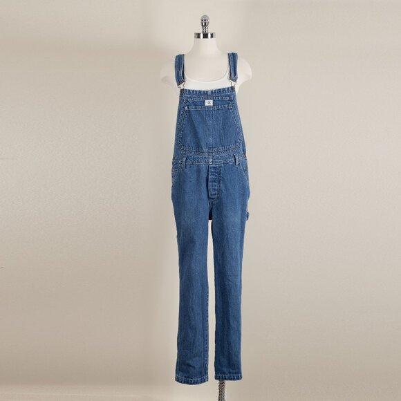 Vintage Y2K 90s Calvin Klein Denim Overalls Pants Size Small - Picture 1 of 8